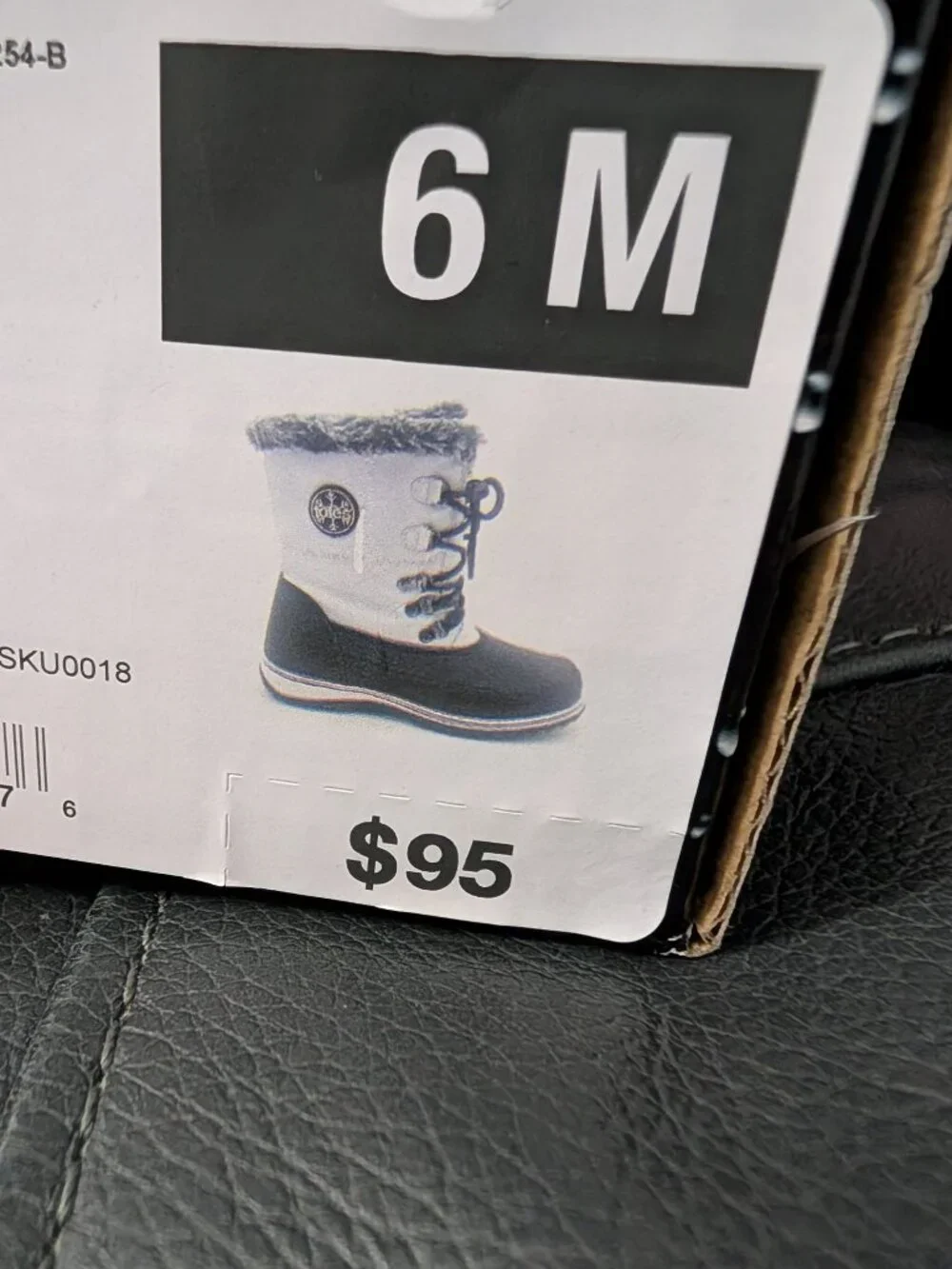 TOTES waterproof winter snow boots white black size 6